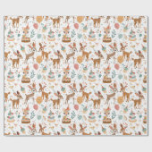 ウッドラお洒落ンド動物誕生日 ラッピングペーパー (フラット)