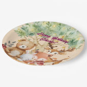 ウッドラお洒落ンド森林動物誕生日 ペーパープレート (アングル)