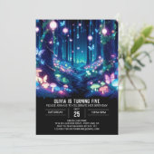 ウッドラかわいらしンドデジタ白熱［赤熱］光を放つル誕生日 招待状 (スタンド正面)