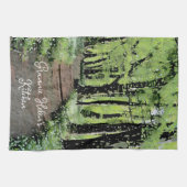 ウッドラかわいらしンドパーソナライズされた キッチンタオル (横)