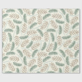 ウッドラかわいらしンド素朴自然パターンのクリスマス ラッピングペーパー (フラット)