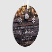 ウッドライツ素朴スターズ引っ越し祝いパーティー新しいアドレス オーナメント (正面)