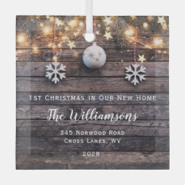 ウッドライツ素朴スターズ引っ越し祝いパーティー新しいアドレス ガラスオーナメント