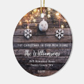 ウッドライツ素朴スターズ引っ越し祝いパーティー新しいアドレス セラミックオーナメント (左)