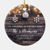 ウッドライツ素朴スターズ引っ越し祝いパーティー新しいアドレス セラミックオーナメント (裏面)