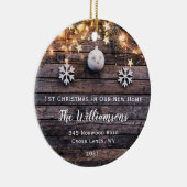 ウッドライツ素朴スターズ引っ越し祝いパーティー新しいアドレス セラミックオーナメント (右)