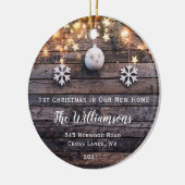 ウッドライツ素朴スターズ引っ越し祝いパーティー新しいアドレス セラミックオーナメント (左)