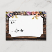 ウッドライトボホフラワーディスプレイブライダルシャワー エンクロージャーカード (裏面)