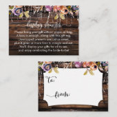 ウッドライトボホフラワーディスプレイブライダルシャワー エンクロージャーカード (正面/裏面)