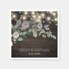 ウッドラエレガントイ素朴ントボホグリーン結婚リー スタンダードカクテルナプキン