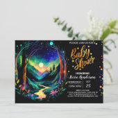 ウッドラエレガントンドお洒落の赤ちゃんシャワー 招待状 (スタンド正面)