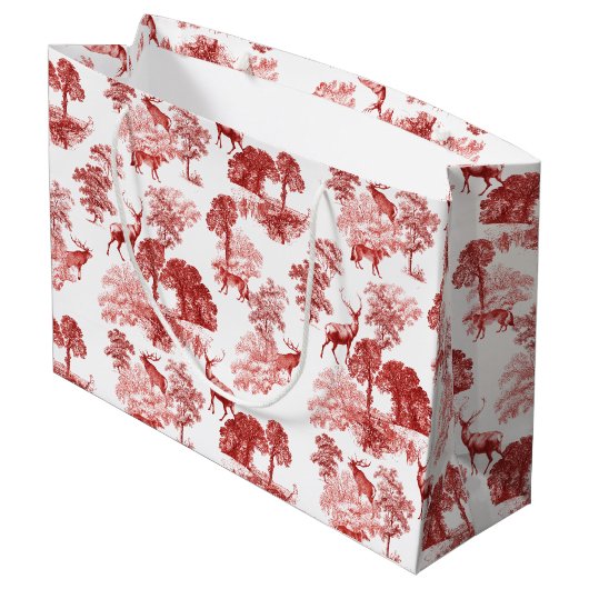 ウッドラエレガントンドのカントリースタイリッシュトイルディアーキツネ ラージペーパーバッグ (裏面アングル)