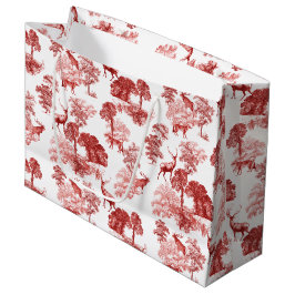 ウッドラエレガントンドのカントリースタイリッシュトイルディアーキツネ ラージペーパーバッグ