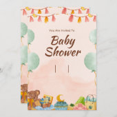 ウッドラエレガントンドの赤ちゃんシャワー 招待状 (正面/裏面)