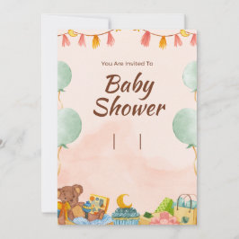 ウッドラエレガントンドの赤ちゃんシャワー 招待状