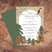 ウッドラエレガントンドアニマルモダンズ森の赤ちゃんシャワー 招待状