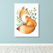 ウッドラエレガントンドキツネ植物緑離れ キャンバスプリント (インサイチュ (ウッドフロア))