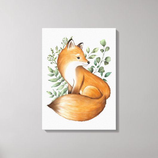 ウッドラエレガントンドキツネ植物緑離れ キャンバスプリント (正面)