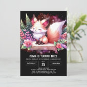 ウッドラエレガントンドキツネ誕生日デジタル 招待状 (スタンド正面)