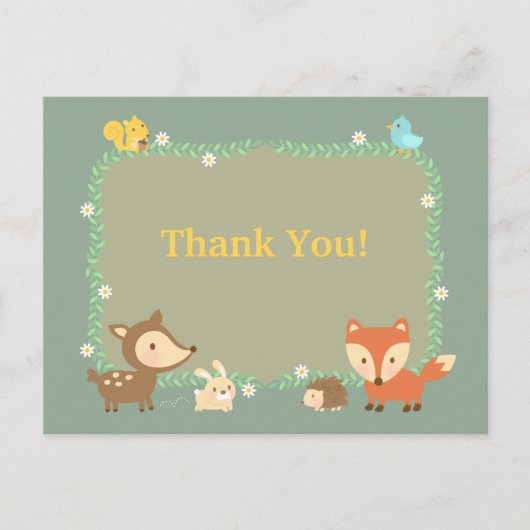 ウッドラエレガントンドコンテンポラリー動物ありがとう ポストカード (正面)