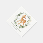 ウッドラエレガントンドディアボタニカル葉ベビーシャワー スタンダードカクテルナプキン (角)