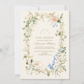 ウッドラエレガントンドファーンベイビーシャワー 招待状 (正面)