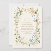 ウッドラエレガントンドファーンベイビーシャワー 招待状 (正面)