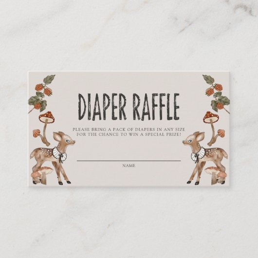 ウッドラエレガントンドフォレストおむつラッフル エンクロージャーカード (正面)