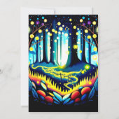 ウッドラエレガントンドフォレストホタル誕生日 招待状 (裏面)