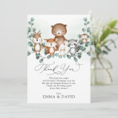 ウッドラエレガントンド動物緑のサンキューカード (スタンド正面)