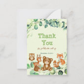 ウッドラエレガントンド動物緑のユーカリ ノートカード (正面)