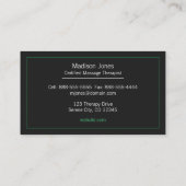 ウッドラエレガントンド植物緑シダ葉黒 名刺 (裏面)