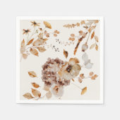 ウッドラエレガントンド秋フローラ結婚ズ スタンダードカクテルナプキン (正面)