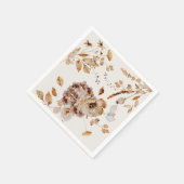 ウッドラエレガントンド秋フローラ結婚ズ スタンダードカクテルナプキン (角)