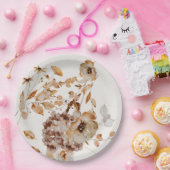 ウッドラエレガントンド秋フローラ結婚ズ ペーパープレート (パーティー)