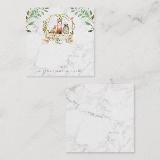 ウッドラエレガントンド赤ちゃんシャワーアドバイスカード エンクロージャーカード (正面/裏面)