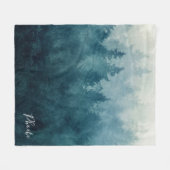 ウッドラエレガントンパーソナライズされた フリースブランケット (正面(横))