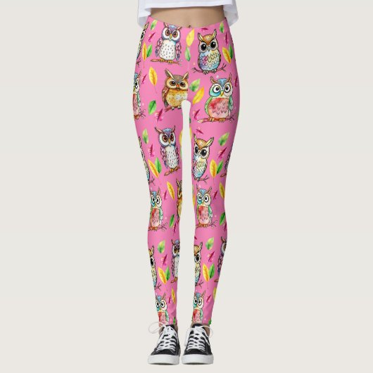 ウッドラカラフルンドウルと離れウォーターカラー レギンス (正面)