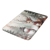 ウッドラクラシックンドクリスマスディアー/雪だるま バスマット (アングル)