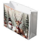 ウッドラクラシックンドクリスマスディアー/雪だるま ラージペーパーバッグ (正面アングル)