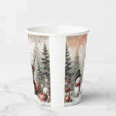 ウッドラクラシックンドクリスマスディアー/雪だるま 紙コップ (左)