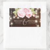 ウッドラグジュアリー素朴カスタムウェディング 長方形シール (バッグ)