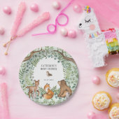 ウッドラスタイリッシュンド森林動物の赤ちゃんシャワーの好意 ペーパープレート (パーティー)