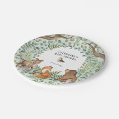 ウッドラスタイリッシュンド森林動物の赤ちゃんシャワーの好意 ペーパープレート (アングル)