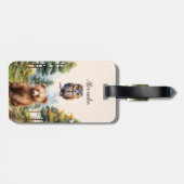 ウッドラパーソナライズされたンドの動物の名前 ラゲッジタグ (裏面横)