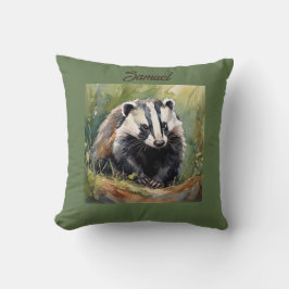 ウッドラパーソナライズされたンドの狸 クッション