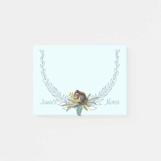 ウッドラパーソナライズされたンドの生き物リス ポストイット (正面)