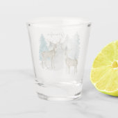 ウッドラパーソナライズされたンドの鹿2頭 ショットグラス (裏面)
