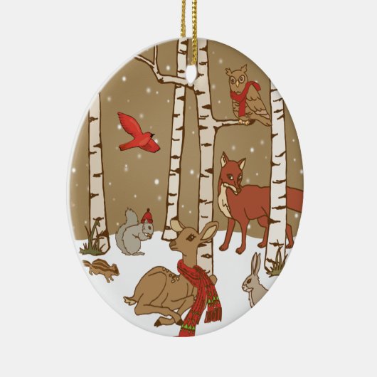 ウッドラパーソナライズされたンドクリスマスセラミックオーナメント セラミックオーナメント (右)