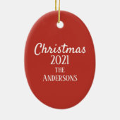 ウッドラパーソナライズされたンドクリスマスセラミックオーナメント セラミックオーナメント (裏面)